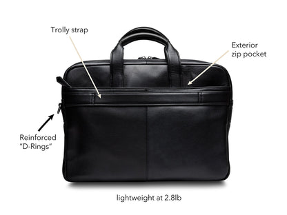 Bosca Nappa Soft Double Zip Brief Bag Black