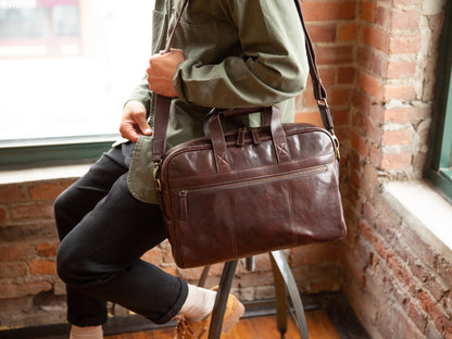 Bosca Firenze Single Gusset Stringer Dark Brown
