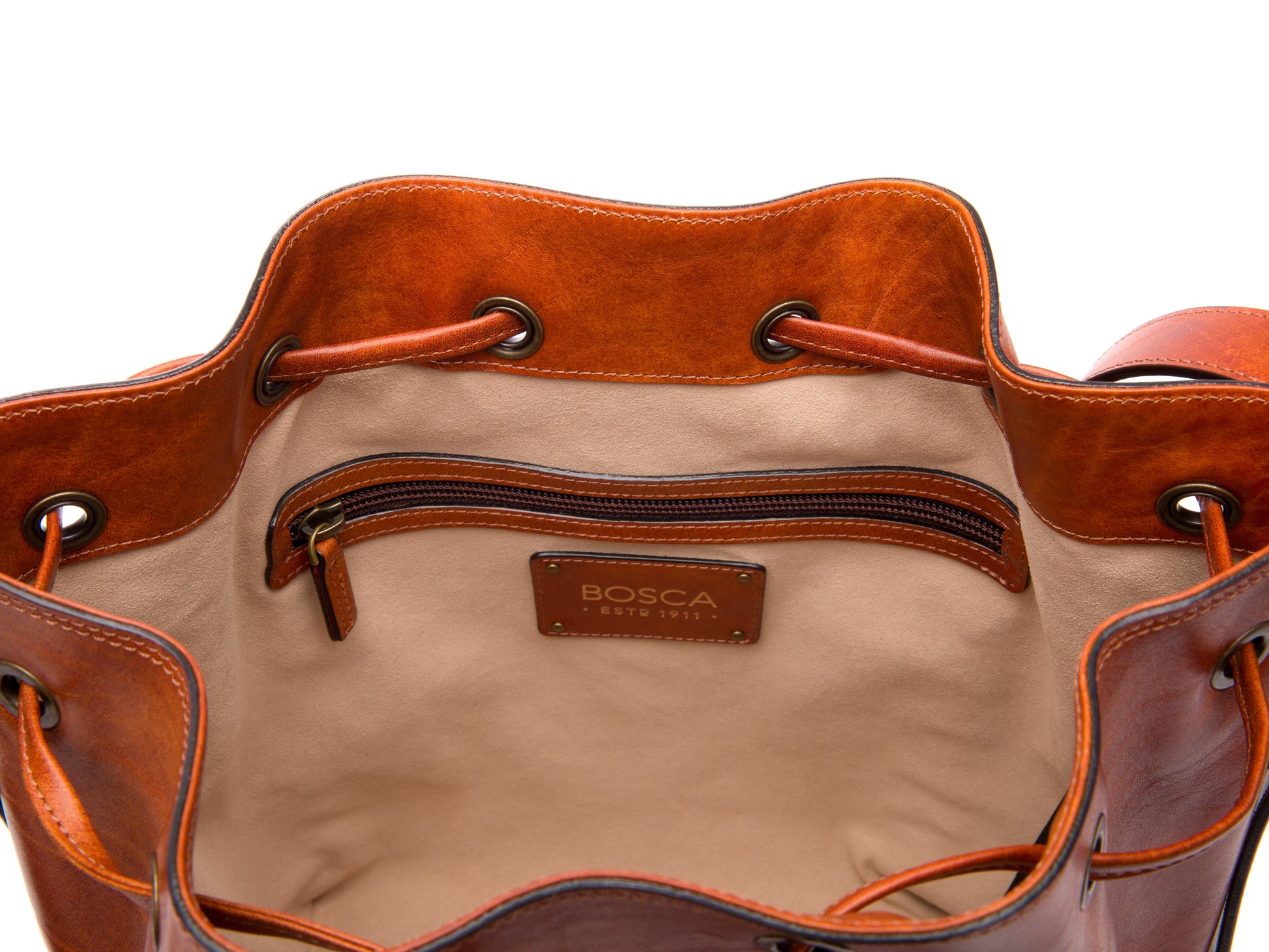 Bosca Classic Bucket Bag  Amber