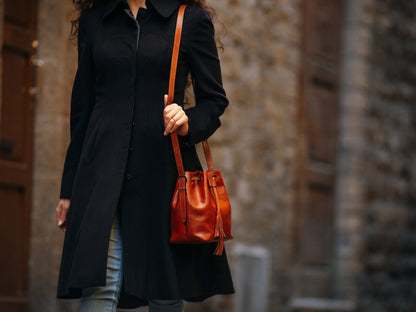 Bosca Mini Bucket Bag  Amber