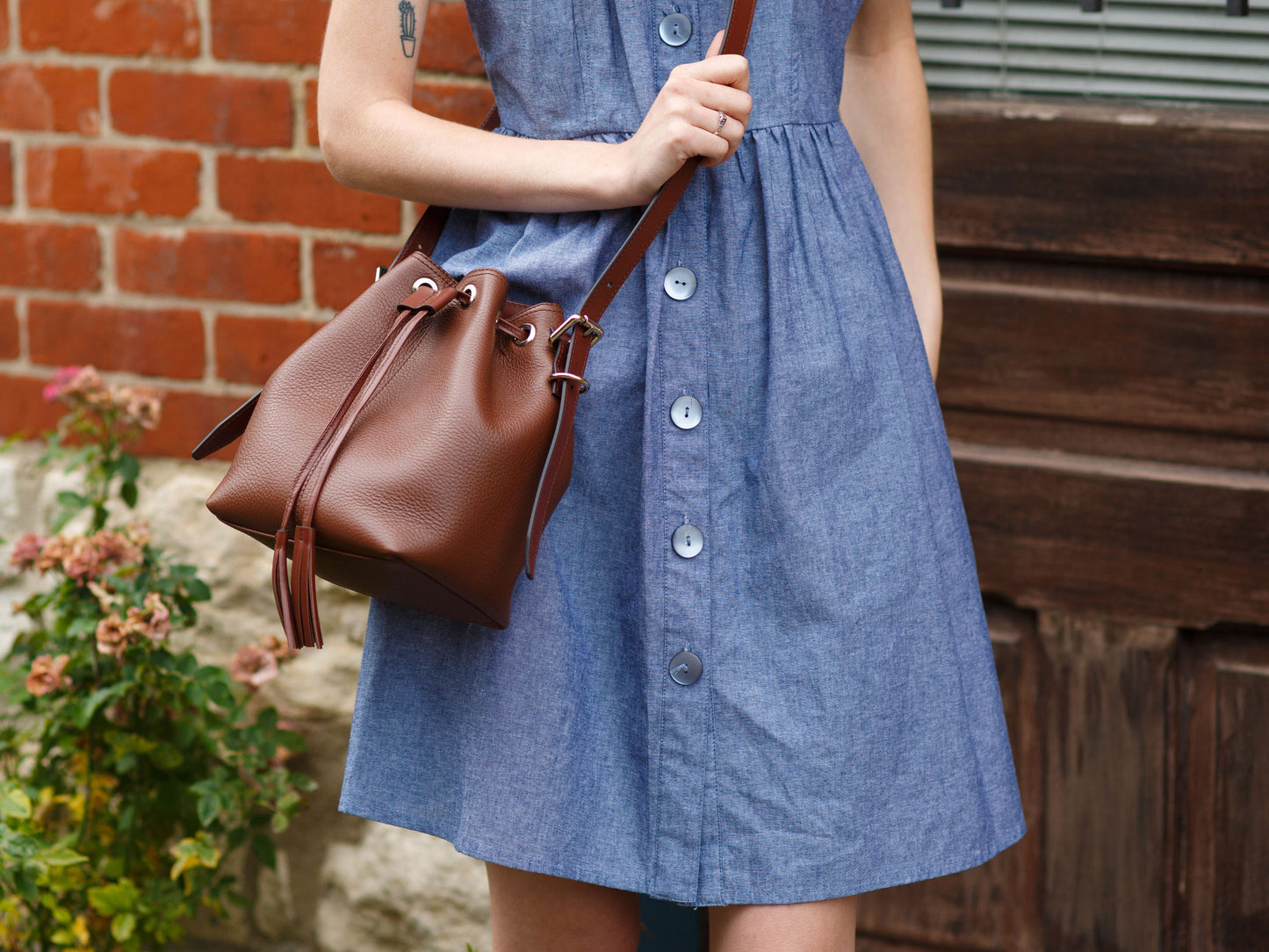 Bosca Mini Bucket Bag 1  Brown