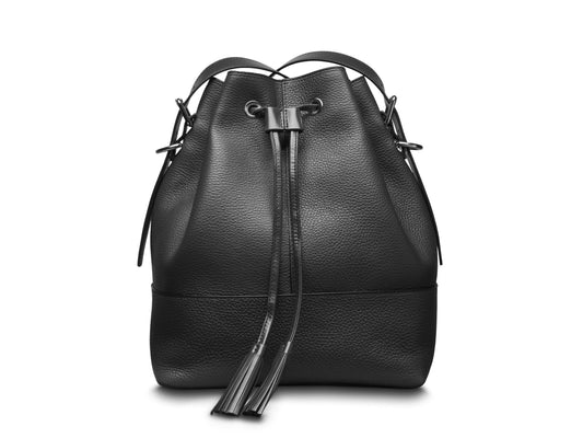 Bosca Large Bucket Bag  Black