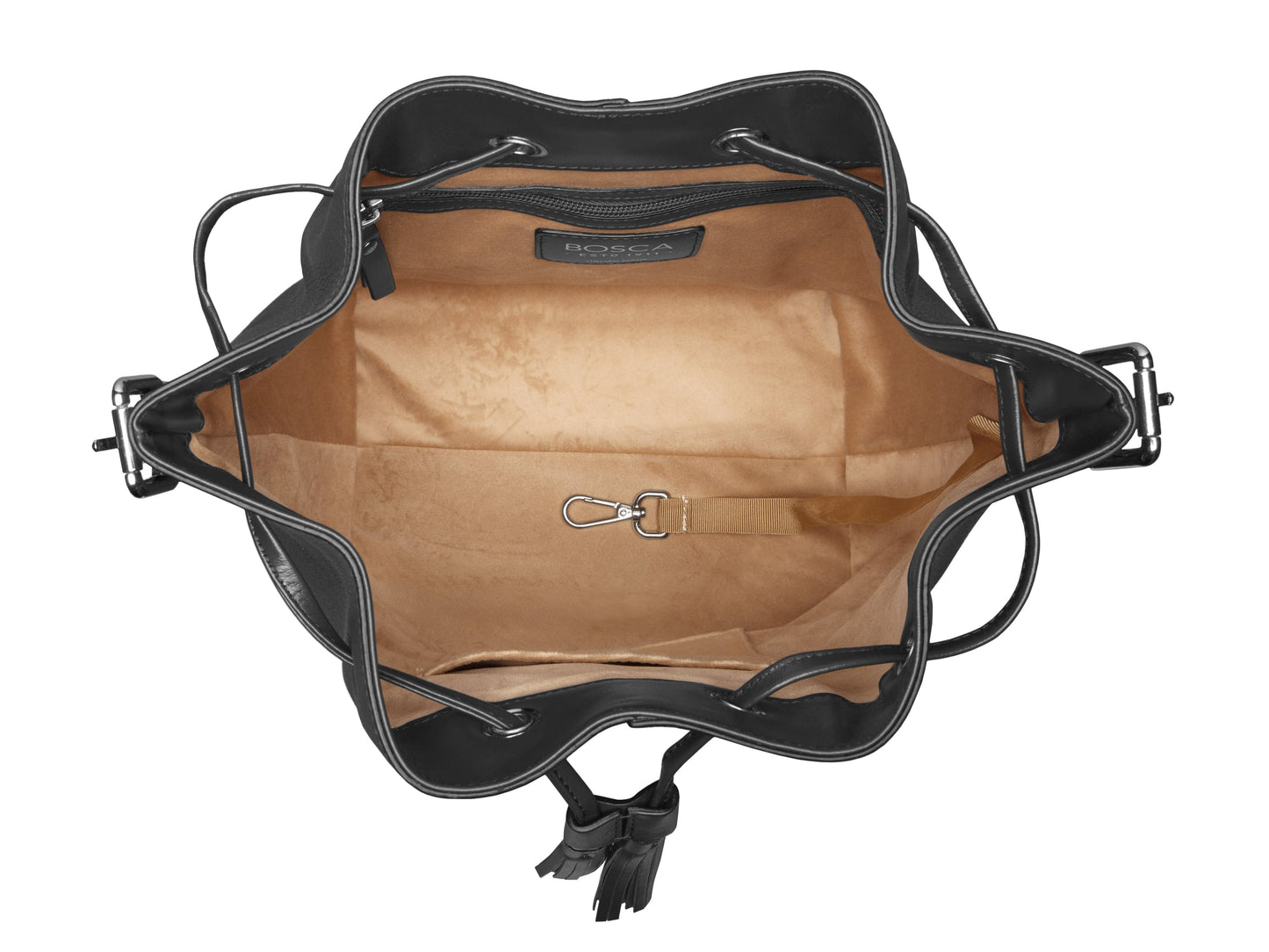Bosca Large Bucket Bag  Black