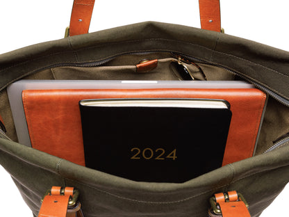 Bosca Dolce Marina Emma Carry-All Tote Green/Amber