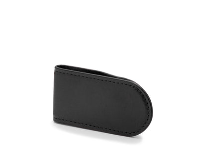 Bosca Leather-Covered Money Clip  Black