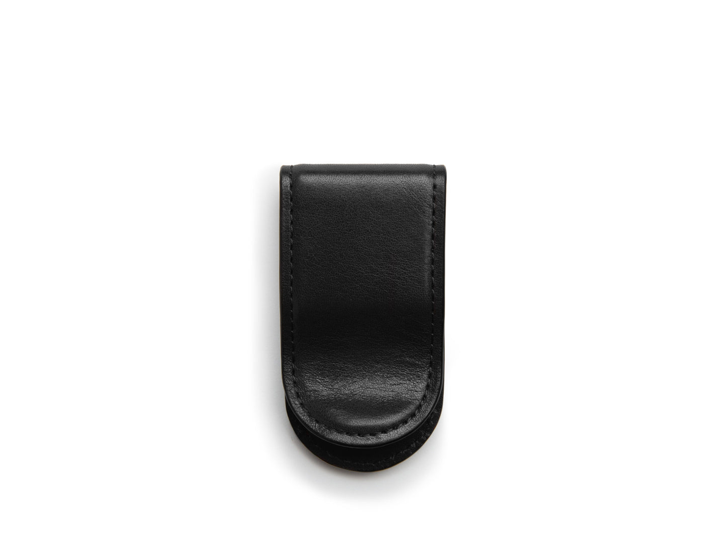 Bosca Leather-Covered Money Clip  Black