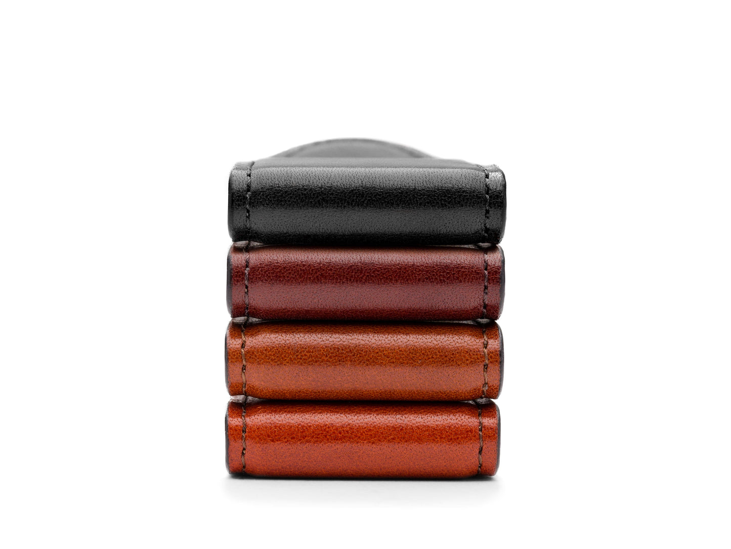 Bosca Leather-Covered Money Clip  Black