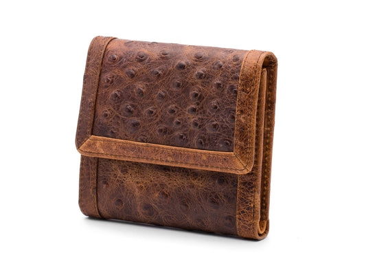 Bosca Bella Stille Small Wallet Ostrich Brown