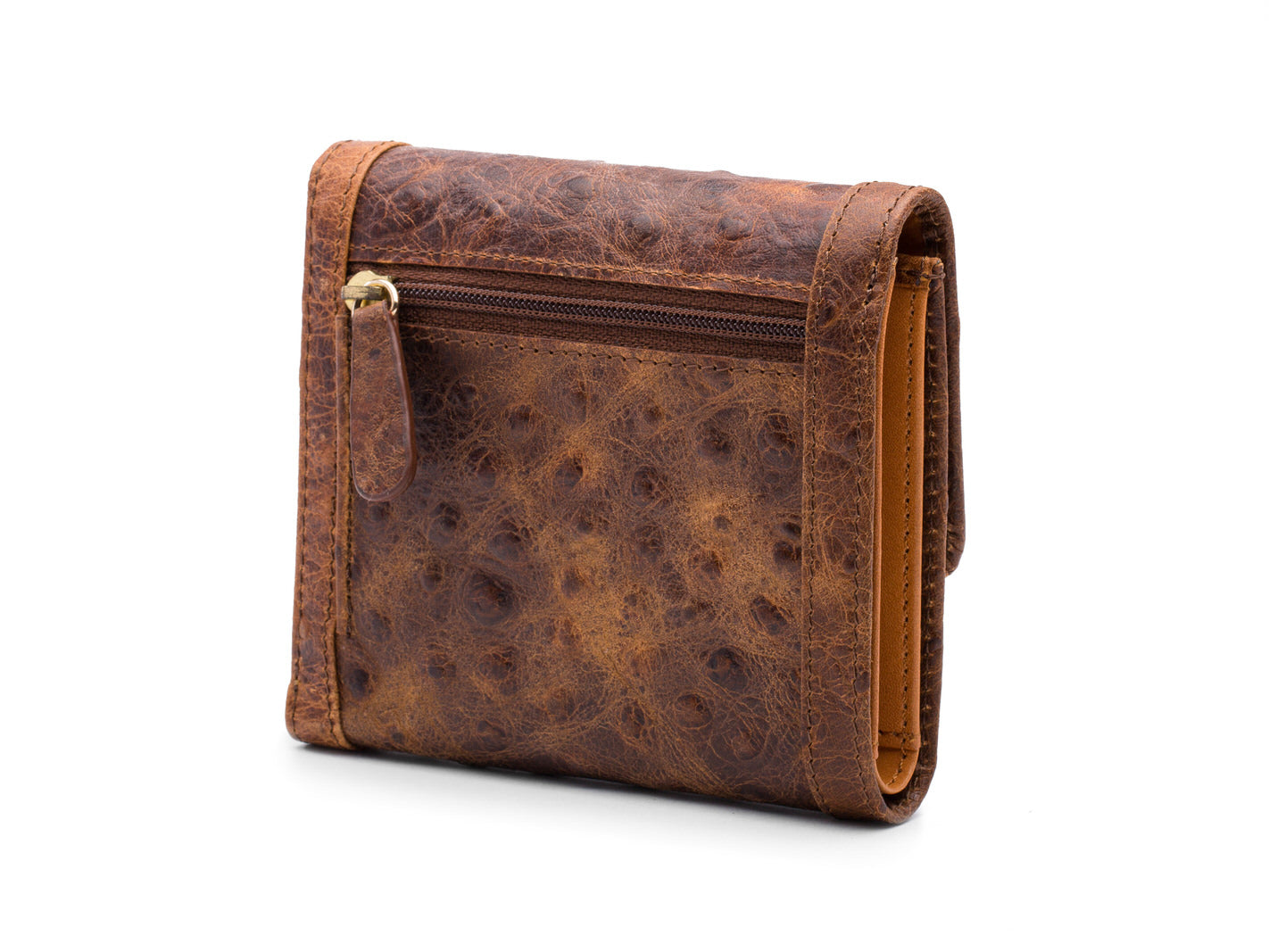 Bosca Bella Stille Small Wallet Ostrich Brown